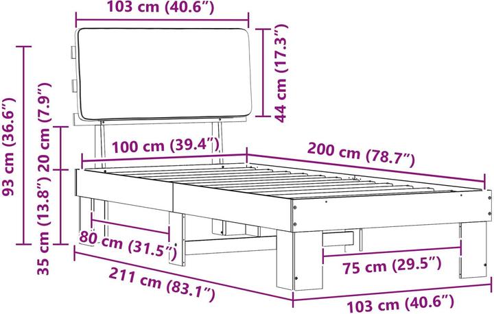 Image du produit vidaXL Bettrahmen (100 x 200 cm)