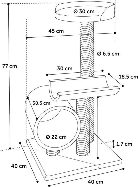 Actual product image Flamingo Scratching post (77 cm, Grey)