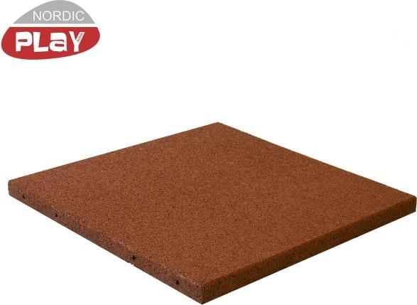 NSH Nordic Gummiflise 50x50x3 cm rød NORDIC PLAY Active (810-167)