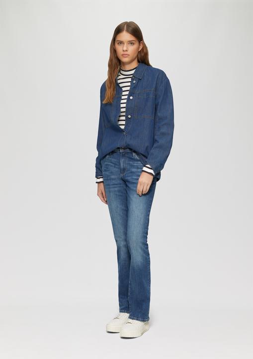 Produktbild S.Oliver Indoor-Jacke Jeans-Overshirt mit Knopfleiste und aufgesetzten Taschen (42)