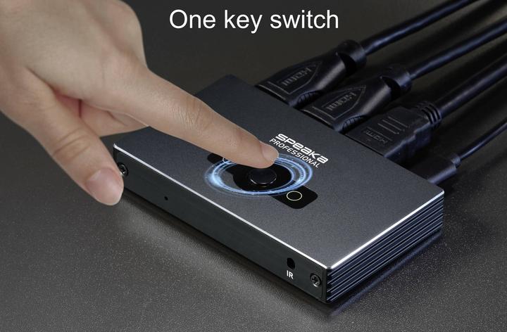 Actual product image SpeaKa Professional SP-HSW-300 2 Port HDMI Switch Ultra HD-capable 7680 x 4320 Pixel