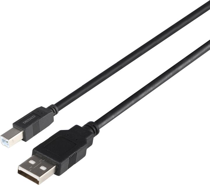 Produktbild Deltaco USB2.0 cable Typ A - B 3m black (3 m, USB 2.0)