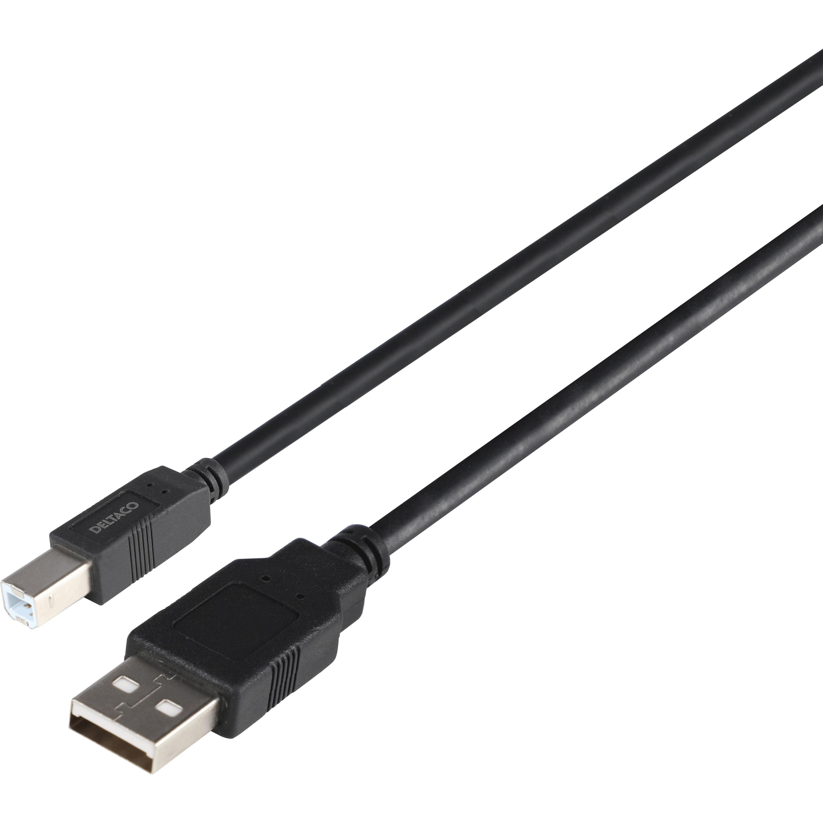 Deltaco Cavo USB2.0 tipo A - B 1m nero (1 m, USB 2.0), Cavo USB