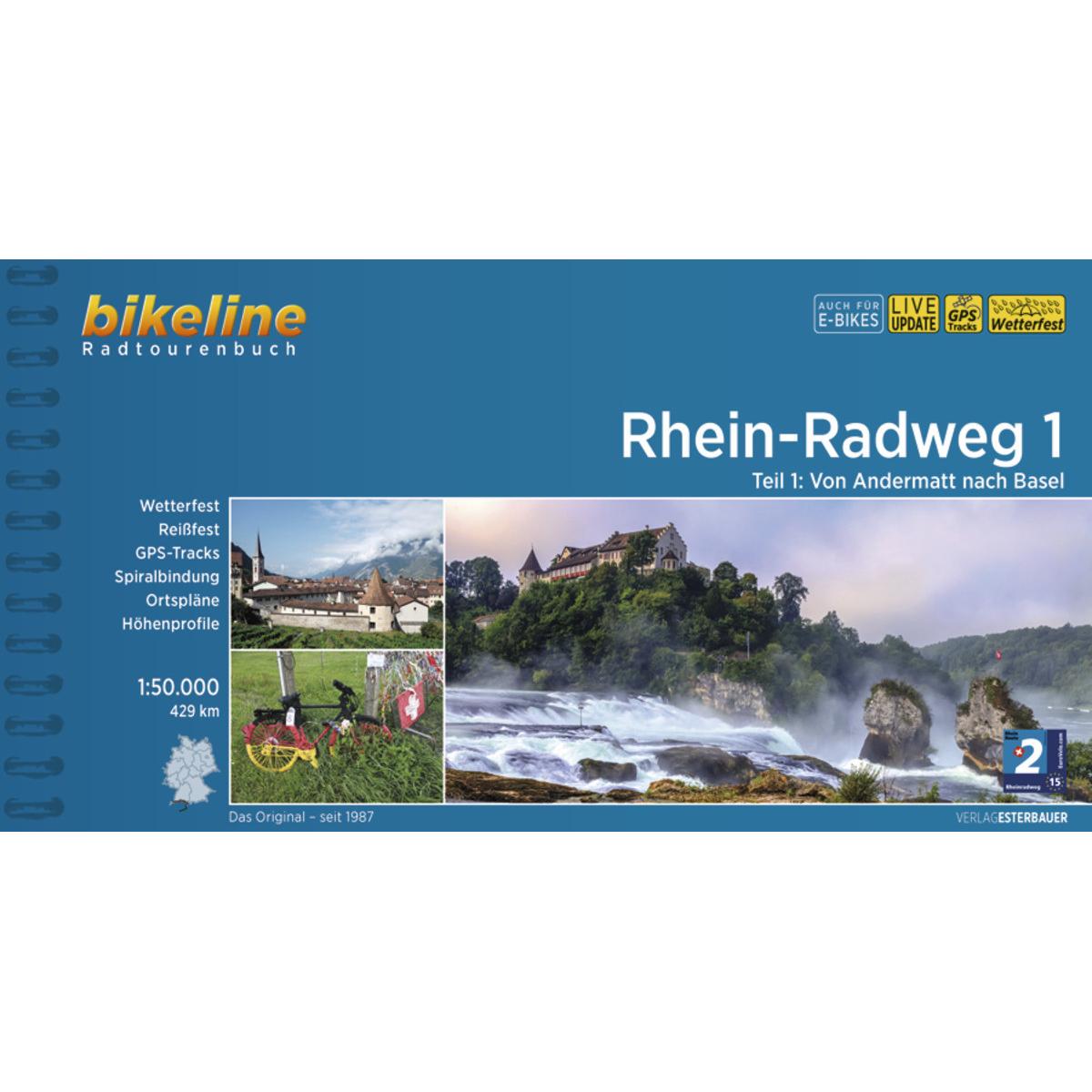 Rhein-Radweg / Rhein-Radweg 1, Ratgeber von Esterbauer Verlag