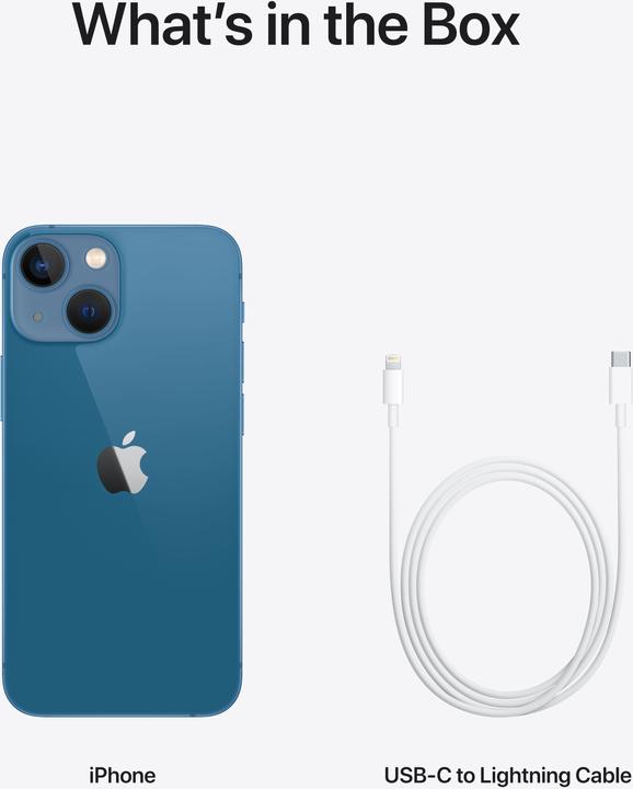 Image du produit Apple iPhone 13 mini (128 Go, Bleu, 5.40", SIM + eSIM, 12 Mpx, 5G)