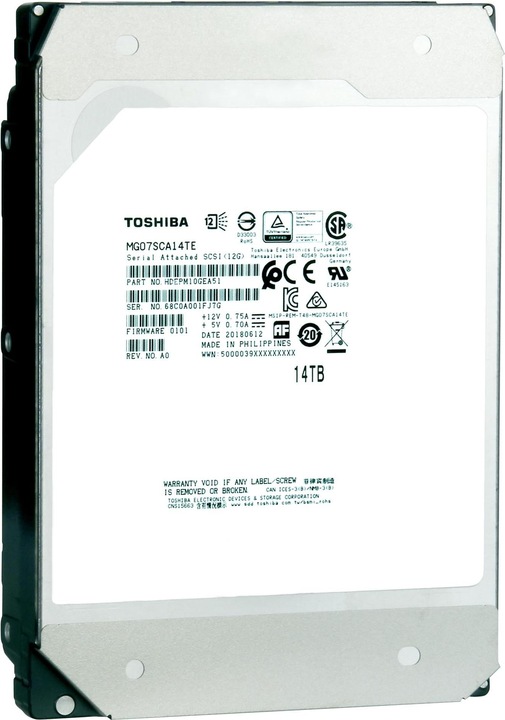 Actual product image Toshiba MG07ACA Series (14 TB, 3.5", CMR)