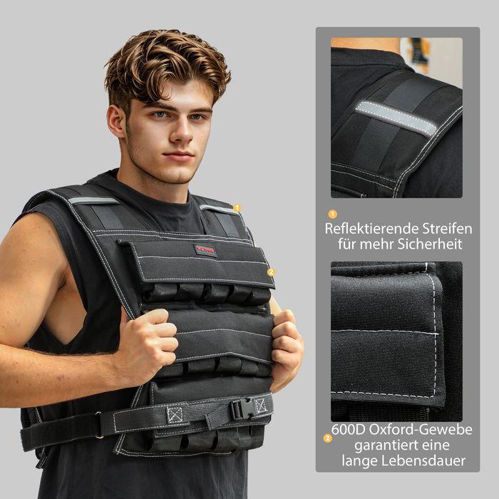 Actual product image Swisshandel24 verstellbare Gewichtsweste 15kg mit Reflektierenden Streifen, Trainingsweste