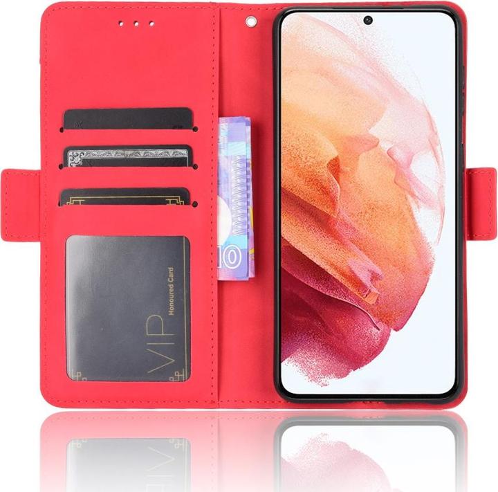 Image du produit Cover-Discount Galaxy S21 Ultra - Étui avec de nombreuses poches pour cartes rouges (Samsung Galaxy S21 Ultra)