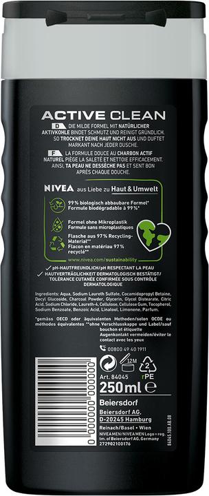 Produktbild NIVEA MEN DUPLIKAT Pflegedusche Active Clean (250 ml)