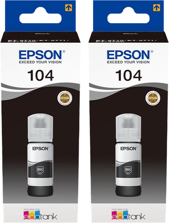 Image du produit Epson 104 bouteilles d'encre Pack Duo noir (CF)