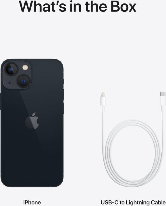 Immagine prodotto Apple iPhone 13 mini (512 GB, Midnight, 5.40", SIM + eSIM, 12 Mpx, 5G)