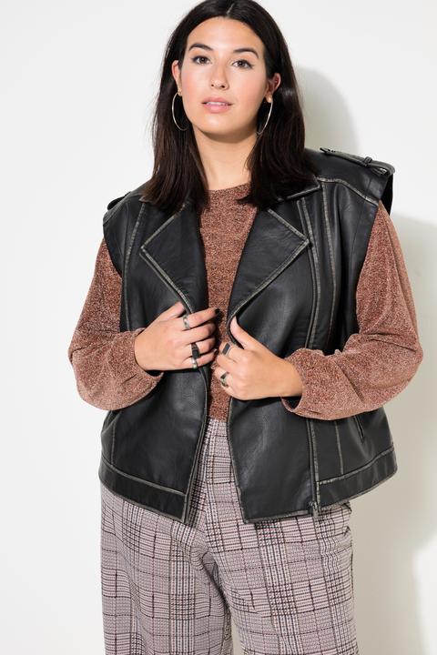 Actual product image Studio Untold Faux Leather Biker Vest (46, 48)