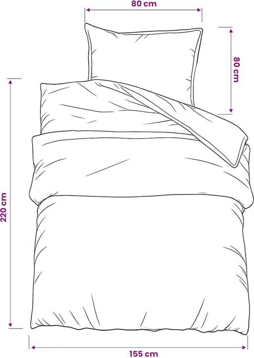 Actual product image vidaXL Bettwäsche Set (Bedding set, 155 x 220 cm, 80 x 80 cm)