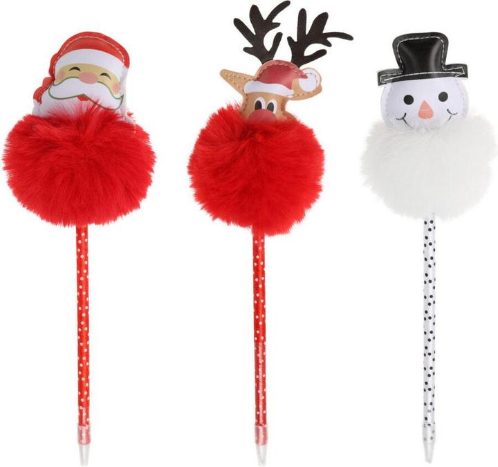 No Name Kugelschreiber Weihnachten mit Pompom, 25cm (1x)