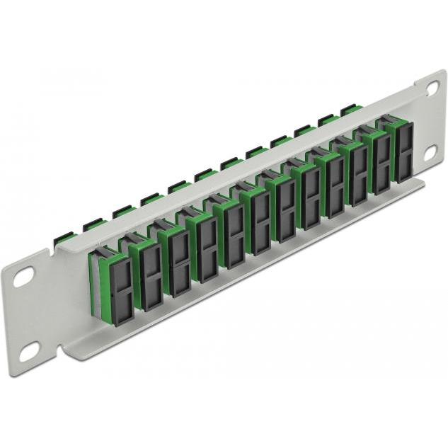 Thumbnail - Delock 10? LWL Patchpanel 12 Port SC Duplex grün 1 HE grau, Server Zubehör, Grau