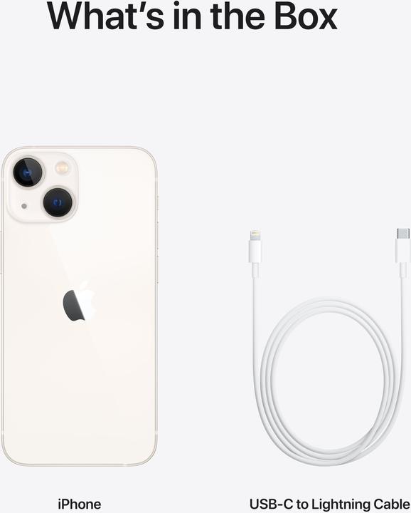 Actual product image Apple iPhone 13 mini (128 GB, Starlight, 5.40", SIM + eSIM, 12 Mpx, 5G)