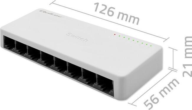Productafbeelding Qoltec Netzwerk-Switch 8xRJ45-Port 100Mbps LAN (8 Havens)