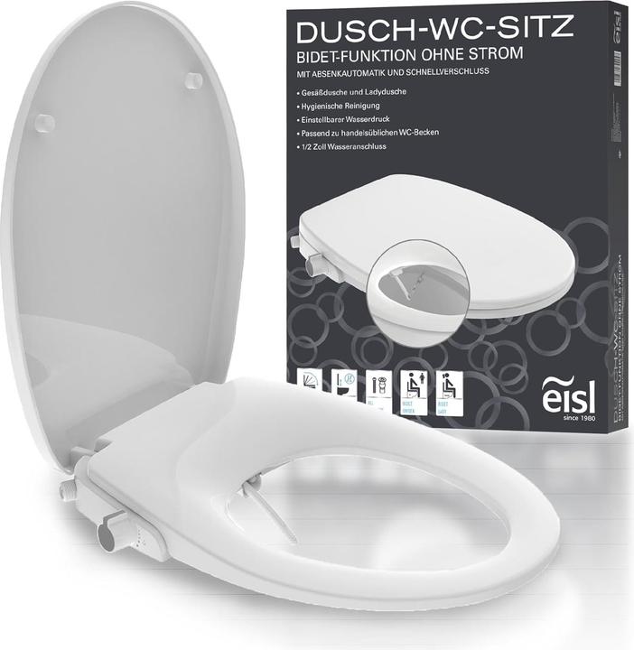 Actual product image Eisl WC seat Shower toilet attachment Soft-close mechanism Quick Release EDDW01 White