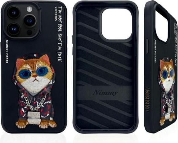Immagine prodotto Nimmy case iPhone 15 Pro Max 6.7" black Glasses Cool Cat (Apple iPhone 15 Pro Max)