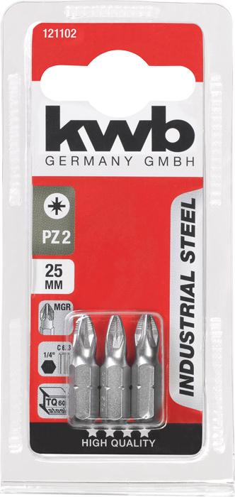 Actual product image kwb INDUSTRIAL STEEL Bits, 25 mm, PZ 2 (25mm)