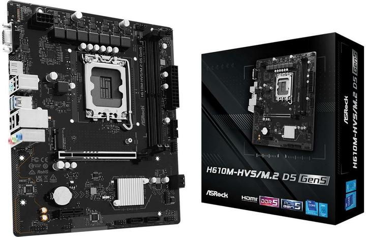 AsRock MB Intel 1700 H610M-HVS/M.2 D5 GEN5 (LGA 1700, Intel H610, mATX)