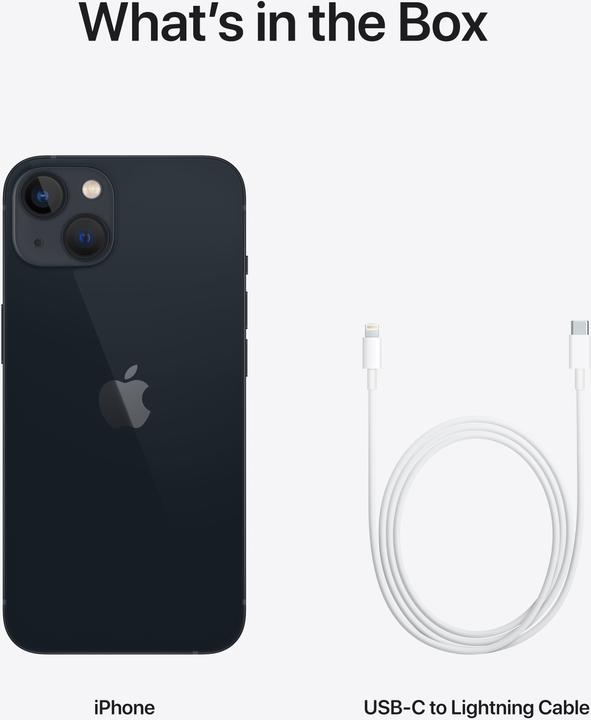 Image du produit Apple iPhone 13 (512 Go, Minuit, 6.10", SIM + eSIM, 12 Mpx, 5G)