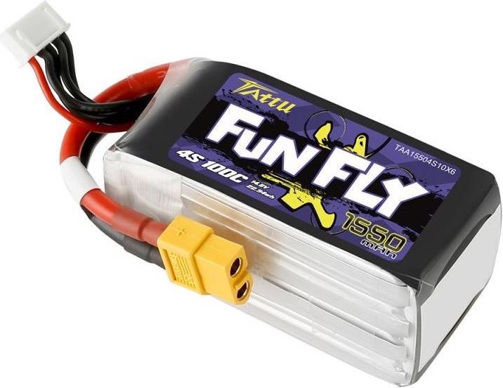 Actual product image Tattu RC Battery LiPo 1550 mAh 14.8 V 100C Funfly (14.80 V, 1550 mAh)