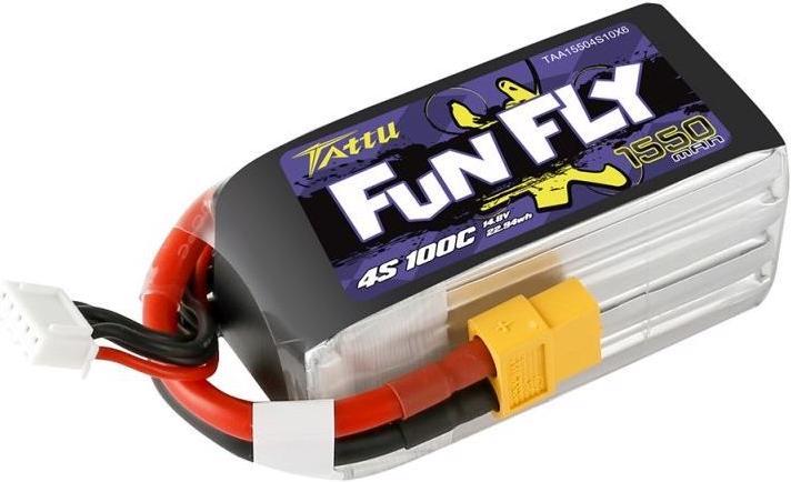 Actual product image Tattu RC Battery LiPo 1550 mAh 14.8 V 100C Funfly (14.80 V, 1550 mAh)