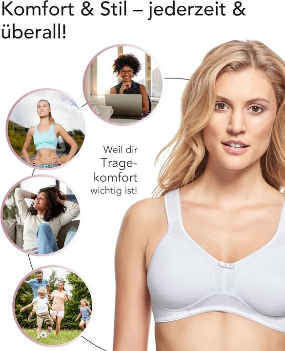 Actual product image Susa Wire-Free Cotton Support Bra with Preformed Cups and Comfort Straps (80 D)