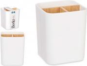 Actual product image Berilo square organizer 3 holes bamboo white