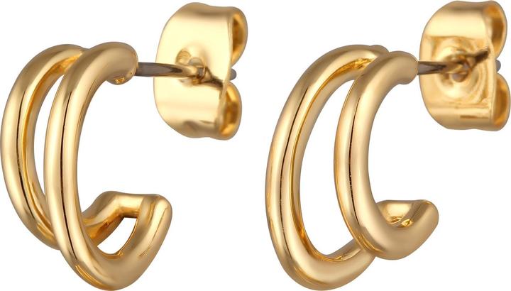 Produktbild Elli Ohrringe Halbcreolen Zweireihig Ohrstecker Damen Farbe Gold (Messing)