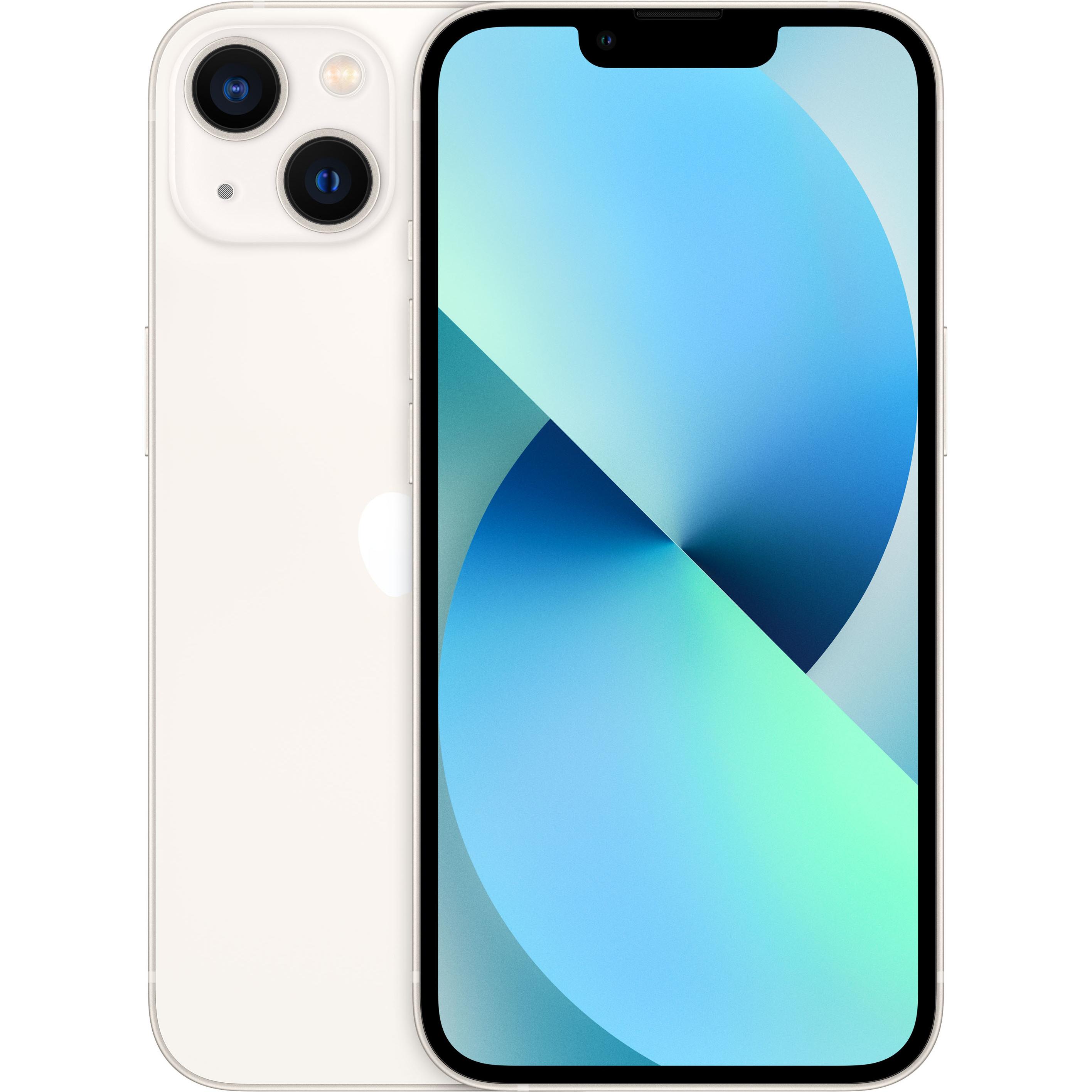 Apple iPhone 13 (128 GB, Polarstern, 6.10", SIM + eSIM, 12 Mpx, 5G), Smartphone, Weiss