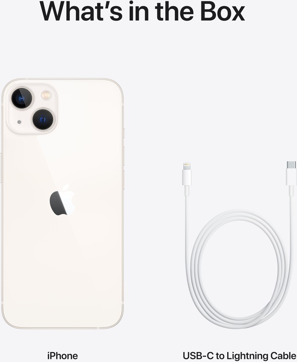 Produktbild Apple iPhone 13 (256 GB, Starlight, 6.10", SIM + eSIM, 12 Mpx, 5G)