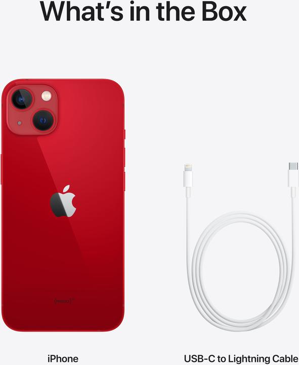 Productafbeelding Apple iPhone 13 (512 GB, (PRODUCT)ROOD, 6.10", SIM + eSIM, 12 Mpx, 5G)