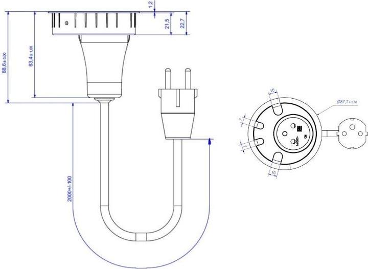 Actual product image Bachmann 938.002 LOOP IN 1xUTE 4xKBD sw 2.0m CEE7/7 (5x, CEE 7/5, 2 m)