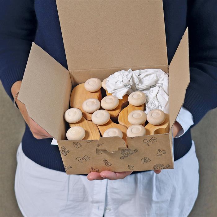 Image du produit Grimm's Set de voitures, 6 pièces, naturel