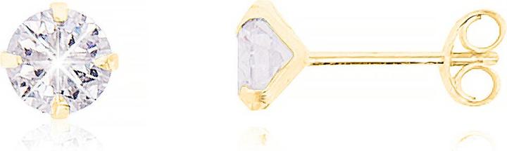 Immagine prodotto Leyda Orecchini a perno con zirconi (Argento 925 1 micron placcato oro giallo 18k, Pietra sintetica)