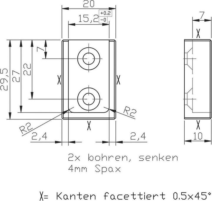 OK-Line Schrankrohrlager eckig