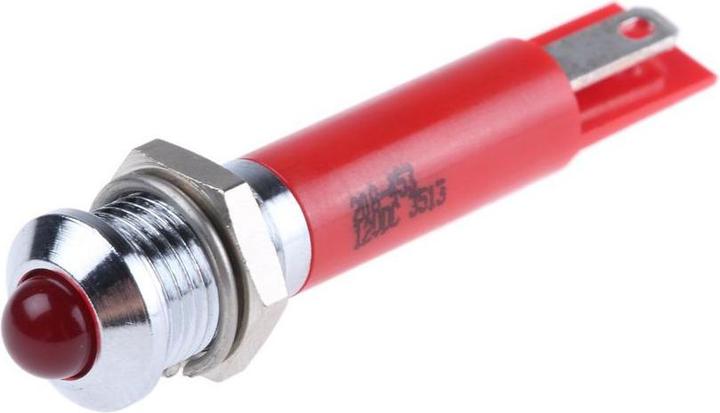 RS PRO Red flash LED satin chr prominent,12Vdc