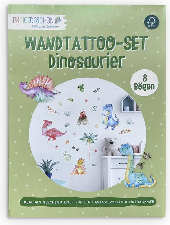 Actual product image Papierdrachen Wall tattoos - dinosaurs - set 5 (22 x 30 cm)