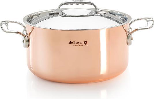 Image du produit de Buyer Inocuivre Casserole avec couvercle (27.90 cm, Casserole, Cuivre, Acier inoxydable)