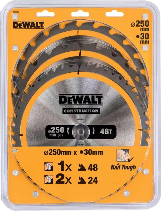 Productafbeelding DeWalt Ø 250 Bouwcirkelzaagbladset 3-delig DT1963