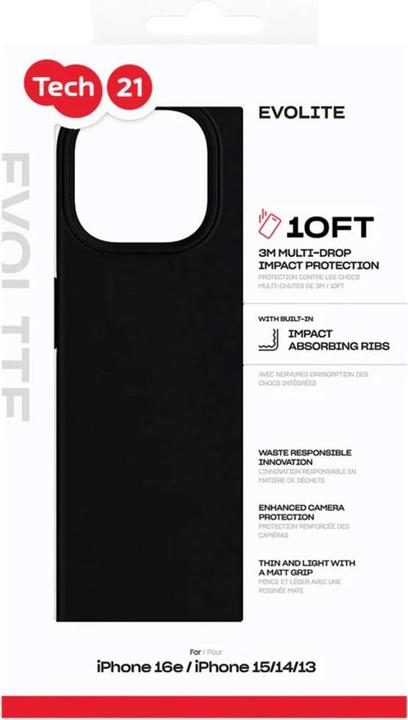 Produktbild tech21 Evo Lite MagSafe iPhone 15/14/13 Black (Apple iPhone 13, Apple iPhone 14, Apple iPhone 15)