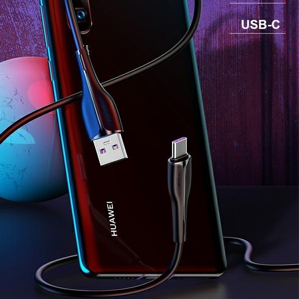 Produktbild Usams Kabel U38 USB-C 5A Fast Charge for OPPO/HUAWEI 1m czarny/black SJ376USB01 (US-SJ376) (1 m, USB 3.0)