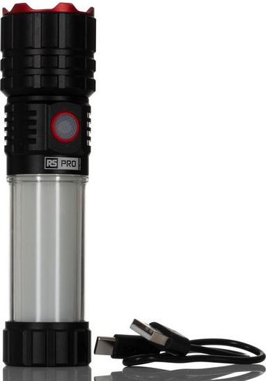 Actual product image RS PRO LED Torch Black - Rechargeable 800 lm, 147 mm (14.70 cm, 800 lm)