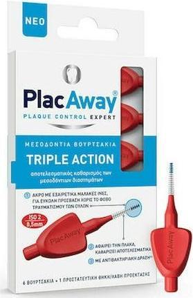 Placaway Triple Action Interdentalbürsten 05mm in roter Farbe - 6 Stück (6 x, 5 mm)