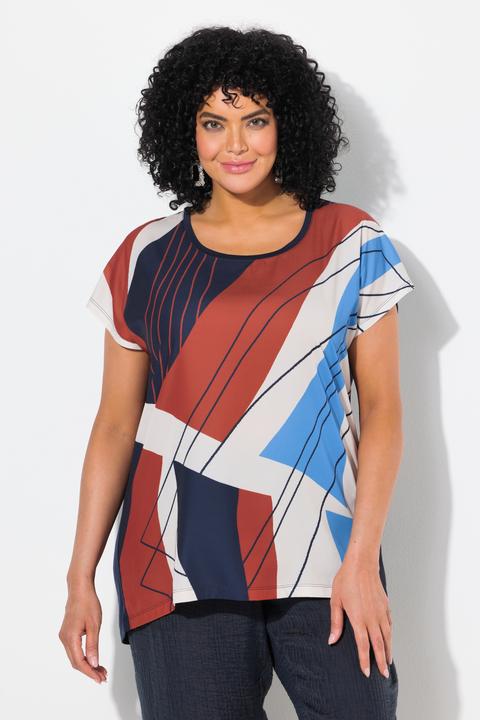 Immagine prodotto Ulla Popken T-shirt dal taglio oversize con stampa grafica, scollo a girocollo e mezze maniche (56)