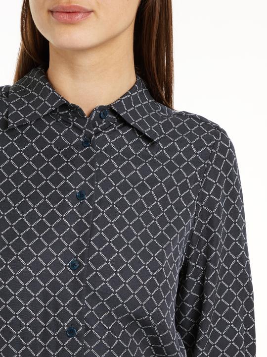 Image du produit Tommy Hilfiger Diamond Monotype Dames Jurk Viscose - Blauw - Maat 38 (38)