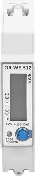 Actual product image MGA Orno LCD digital AC meter, 1-phase display of power consumption with MID certificate, 100A