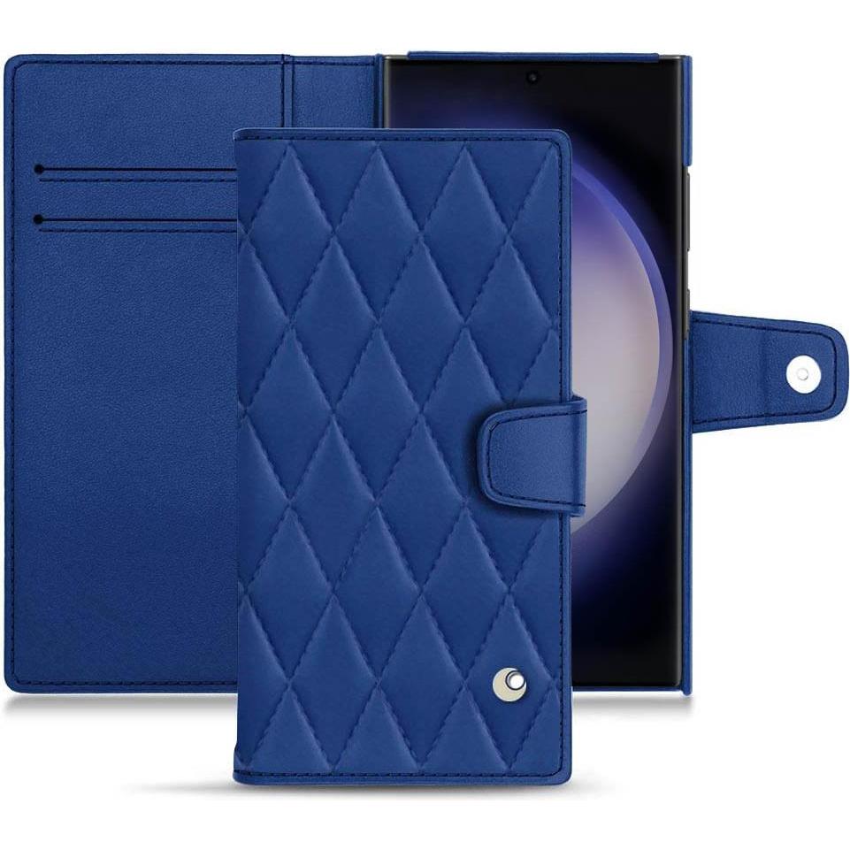 Noreve Lederschutzhülle Samsung Galaxy S23 Ultra (Samsung Galaxy S23 Ultra), Smartphone Hülle, Blau